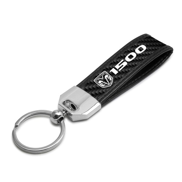 iPick Image 100% Real Carbon Fiber Leather Strap Key Chain