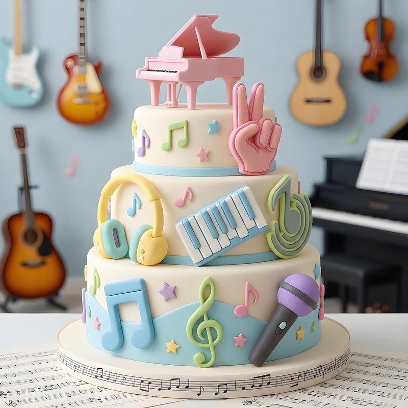 Music Note Fondant Mold Musical Instrument Chocolate Silicone Mold