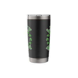 St Patricks Day, Lucky Happy Capybara In A Shamrock Wreath Stainless Steel Insulated Tumbler