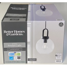 Better Homes & Gardens Globe Pendant Light, Black Finish - 1 LED Bulb Included.