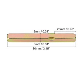 uxcell Door Knob Spindle, Spare Door Handle Spindle Bar, 80mm Long Door Spindle Replacement Door Handle Parts for 25mm Thick Doors, Gold
