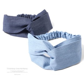 M.H.A.style Women's Headband (Cross), Cutout, Plain, Simple, Turban, 21100 B. Navy (Navy Blue, Indigo)