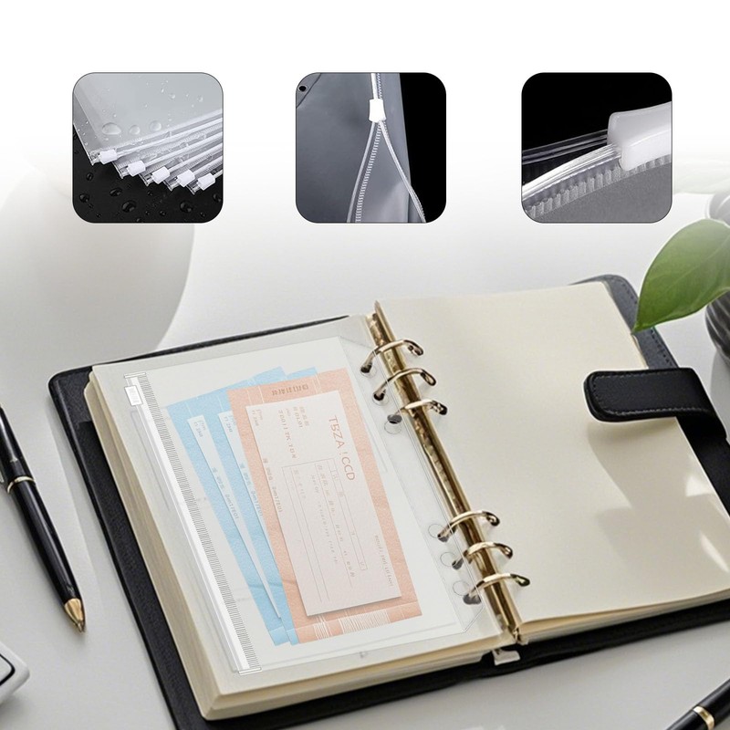 Sdhgerh Pack of 20 Waterproof Document Wallets A5 6-Hole Binder