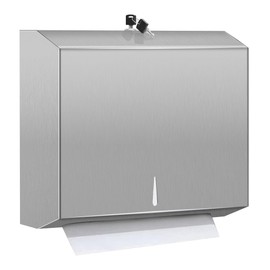 Comercial Paper Towel Dispenser Wall Mount, Stainless Steel Hand Towel Dispenser with Lock, Trifold/C Fold Paper Towel Holder for Bathroom Kitchen Office Public Places, Large Capacity Tissue Holder