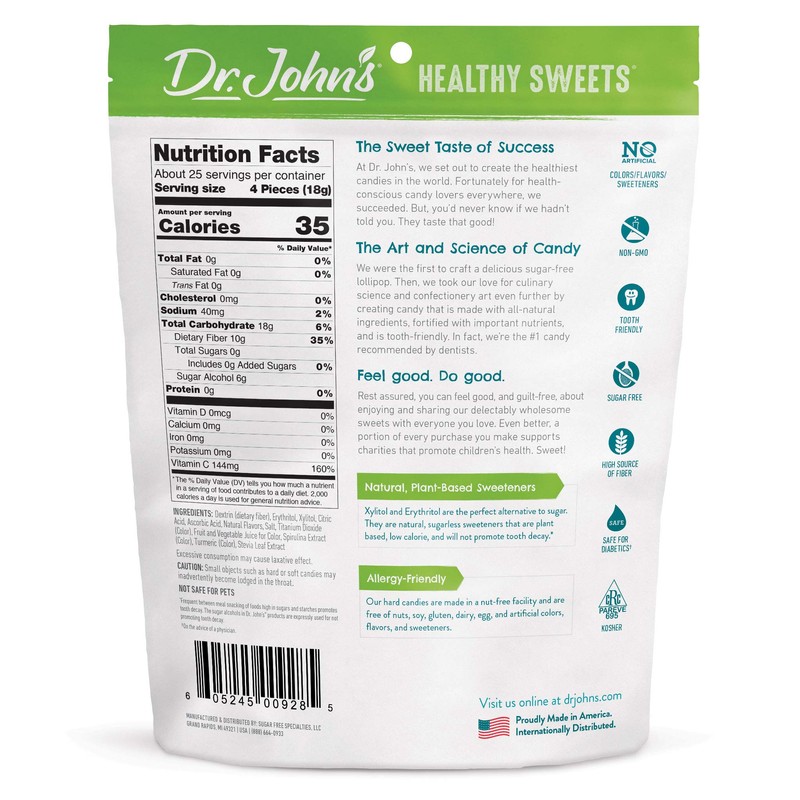 Dr. John’s Sugar Free Candy, Healthy Hard Candy with Zero