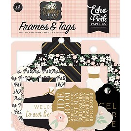 ECHO PARK PAPER COMPANY Wedding Day Ephemera Frames/TAG, Green, Pink, Cream,Black, Grey, One Size