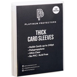 Platinum Protectors - Mangas gruesas para tarjetas de hasta 240 puntos más gruesas, tarjetas de parche de jersey automático (paquete de 100)