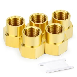 GASHER Brass Pipe Fitting Coupling Reducer Adapter 3/4" x 1/2" BSP Female Thread Pack of 5