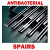 5 Pairs Chinese Chopsticks Black Silver Mixed Non-Slip Sushi Chop