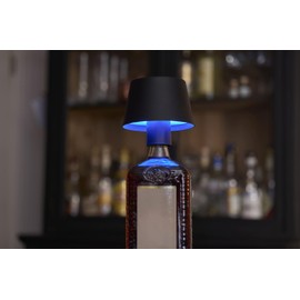 Northpoint 3in1 LED Tischlampe Flaschenleuchte max. 45cm hoch mit 3000mAh Akku 200lm warmweiß und RGB stufenlos dimmbar für Innen und Außen schwarz