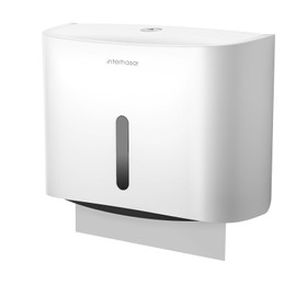 interhasa! Commercial Paper Towel Dispenser Wall Mounted, Hand Towel Dispenser Large Capacity Tissue Box C-Fold Paper Towel Holder (White)