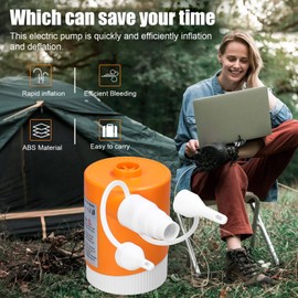 Multifunctional Portable Cordless Electric Inflator USB Rechargeable 2-in-1 Outdoor Inflation and Deflation Pump 5000PA Handheld SwimmingRing Mattress Inflator