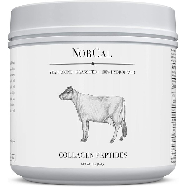 Norcal Organics Grass-Fed Collagen Peptide Hydrolysate Powder, 12oz | 20g Protein | Hydrolyzed Keto Supplements Protein Production for Strong Healthy Bones, Joints, Cartilage & Tendons