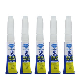 Jelly Glue G Fast-Drying Super Glue All Purpose Clear Adhesive for Plastic Model Toys Metal Glass Ceramic Stone Wood Nylon Phones Cases (6g*5/0.21 oz)