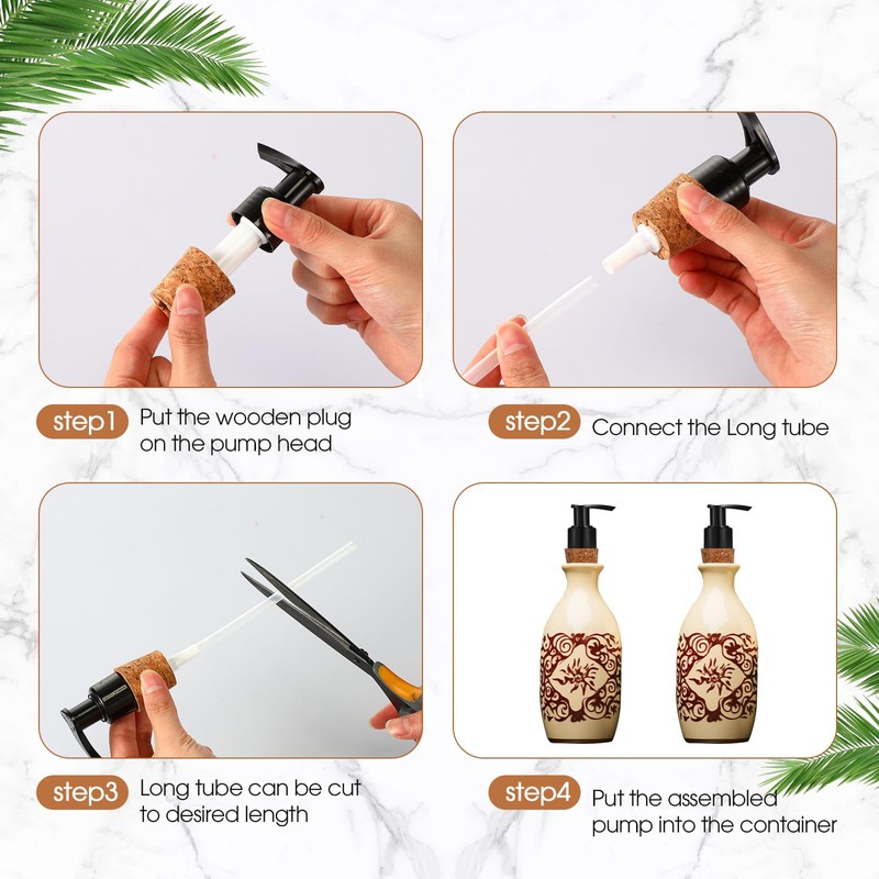 Tioncy 10 Pcs Soap Dispenser Pump with Cork Stopper Easy
