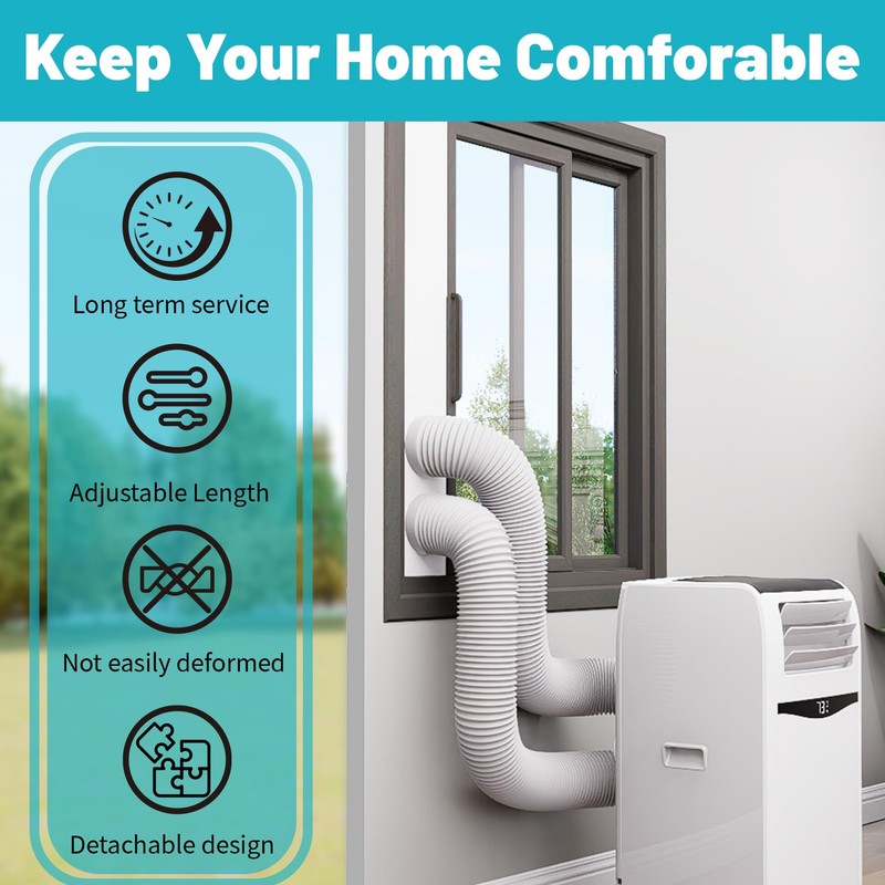 Chiligent Dual Hose Portable Air Conditioner Window Kit, 5.9" Diameter