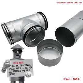 I-sells Metal Ducting End Cap 125mm / 5 inch Male/Female