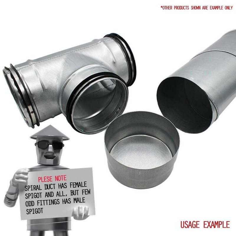 I-sells Metal Ducting End Cap 125mm / 5 inch Male/Female