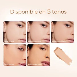 Sace lady Base De Maquillaje Polvo Compacto Fijador Matte Spf 30 Pa+++ Tono C01 MARFIL CLÁSICO 9.5g Resistente Al Agua Larga Duración Control De La Gr