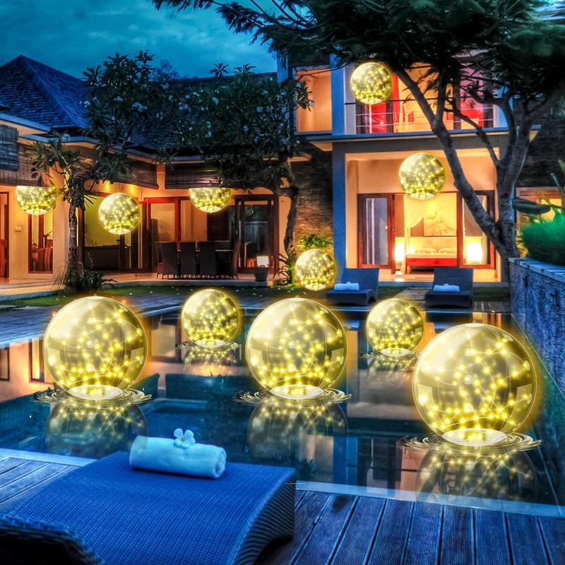 Charmofun Solar Pool Lighting Floating Pack of 2 Inflatable Solar