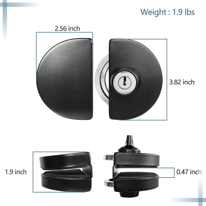 Sliding Double Glass Door Lock, Home, Office Single Door Lock,