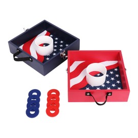 Outdoor Games Washer Toss Games Wooden Set with 8 Washers with Carry Handle - The Reinforced PVC Tube