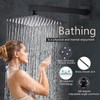 Arsuonta 10 Inch Square Black Shower Faucet Set with Tub