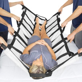 Vive Transfer Blanket with Handles 77” x 38.5” - Bed Positioning Pad, Straps - Reusable, Washable Patient Lifting Device Body Lift, Turning, Sliding Moving - Caregiver, Family Aid, Bedridden, Elderly