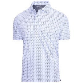 Esabel.C Mens Golf Shirts Print Moisture Wicking Short Sleeve Performance Dry Fit Stretch Active Polo Shirts for Men,WhiteU,XXL