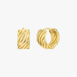 Gold&Deer 14K Goldfield Diagonal Line One-Touch Earrings White Gold / 골드앤디어 14K 골드필드 사선 라인 원터치 귀걸이 화이트골드
