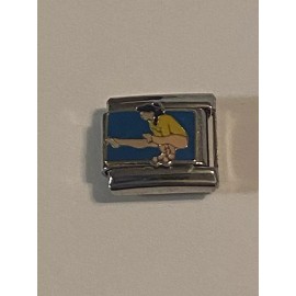 JM Italia Gymnastics - Girl On Balance Beam - Sports - 9mm Link For Italian Charm Bracelet