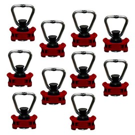 kuriershop 10 x End Fitting for Airline Rails Bracket Red LC 500 daN Plastic Housing Fitting with Ring