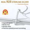 Nofade Silver Inverted Cross Necklace for Women Men, S925 Sterling