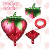 10 PCS Strawberry Foil Balloons, Strawberry Party Decorations, Reusable 19*24inch