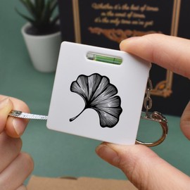 'Ginkgo Leaf' Keyring Tape Measure / Spirit Level Tool (KM00038467)