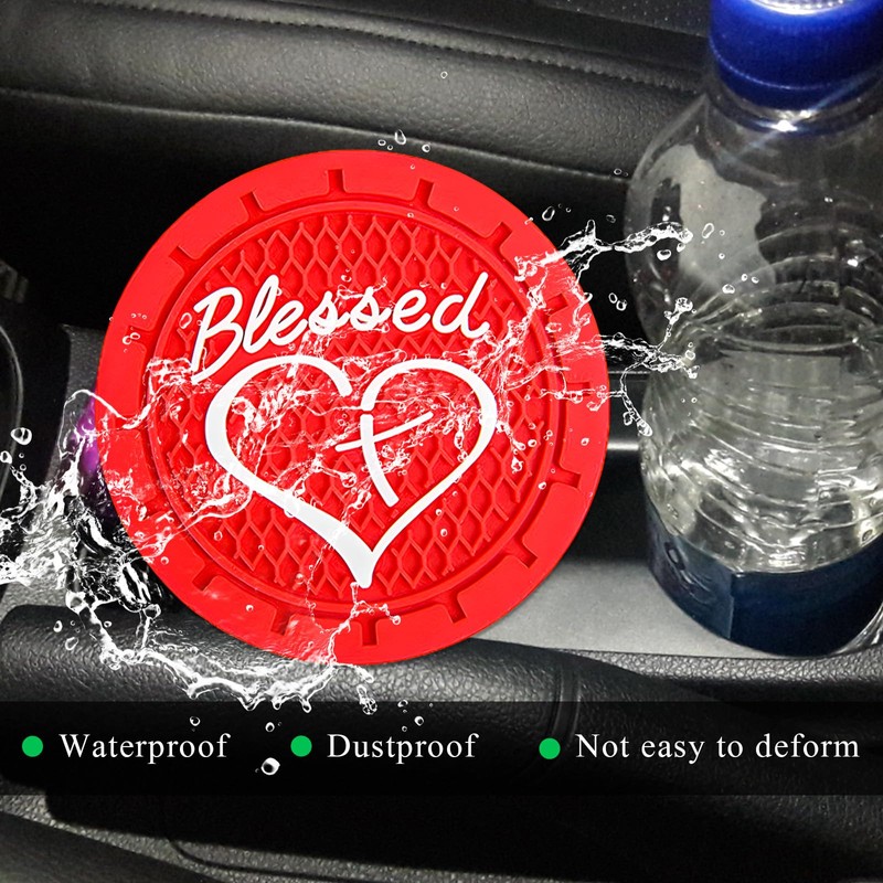 SHMZK 2 PCS Car Cup Holder Coaster, 2.76 Inch Blessed