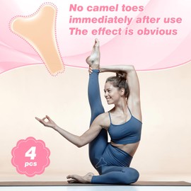 IISVCUNY Camel Toe Concealer - 4 Pack Reusable Camel Toe Silicone Prevention Underwear for Women, Anti Camel Toe Guard Stopper for Yoga Activewear (Skin color 4pack)