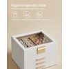 SONGMICS Caja de Joyas, 4 Niveles, Tapa de Cristal, 3