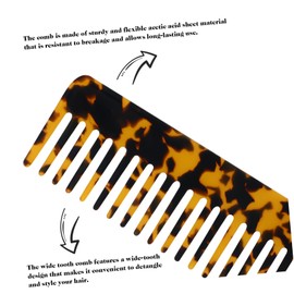 FRCOLOR 2 Pcs Detangling Combs Wide Tooth Hair Comb with Unique Marble Patterns for All Hair Types for Wet Dry Use for Men Women