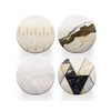 4 x Round Art Deco Coasters - Beige Agate Marble