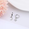 Silver Moon and Star Earrings Huggie Hoop Earrings 925 Sterling