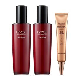 Charmzone Deage Red Edition 2-piece basic set skin 120ml + emulsion 120ml + Goldenseal eye cream 30ml / 참존 디에이지 레드 에디션 2종 기초세트 스킨 120ml+에멀전 120ml+골든실 아이크림 30ml
