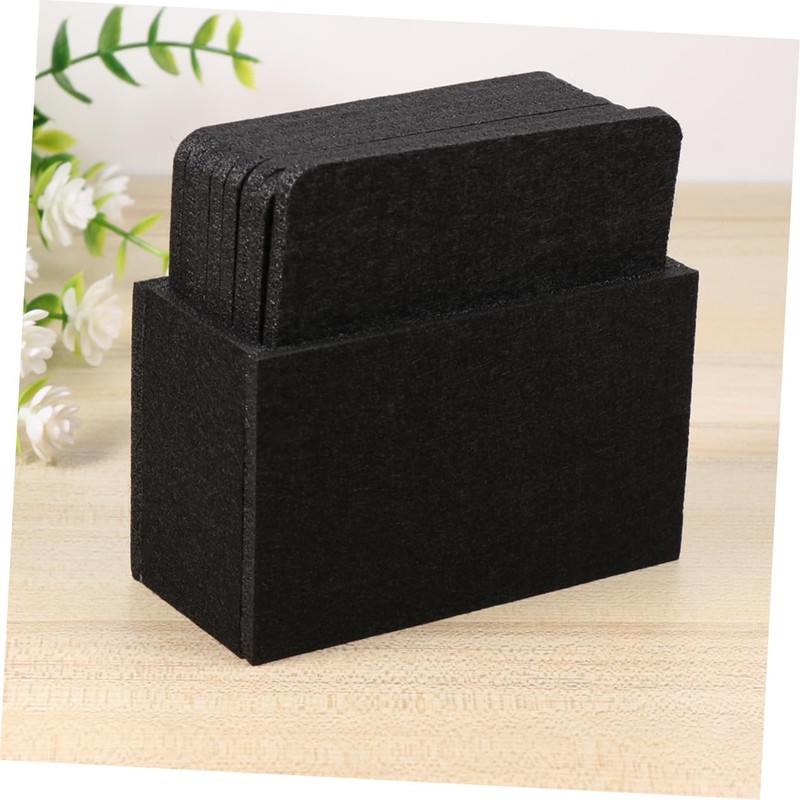 Ipetboom 8pcs Black Felt Coasters Insulation Pads Non Slip Heat