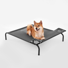 Sweetnight Elevated Dog Bed - Original Headrest Design | Frame with Breathable Mesh & Non-Slip Feet | Elevated Hammock Bed for Medium Dogs, Indoor & Outdoor, Grey, 43 inches
