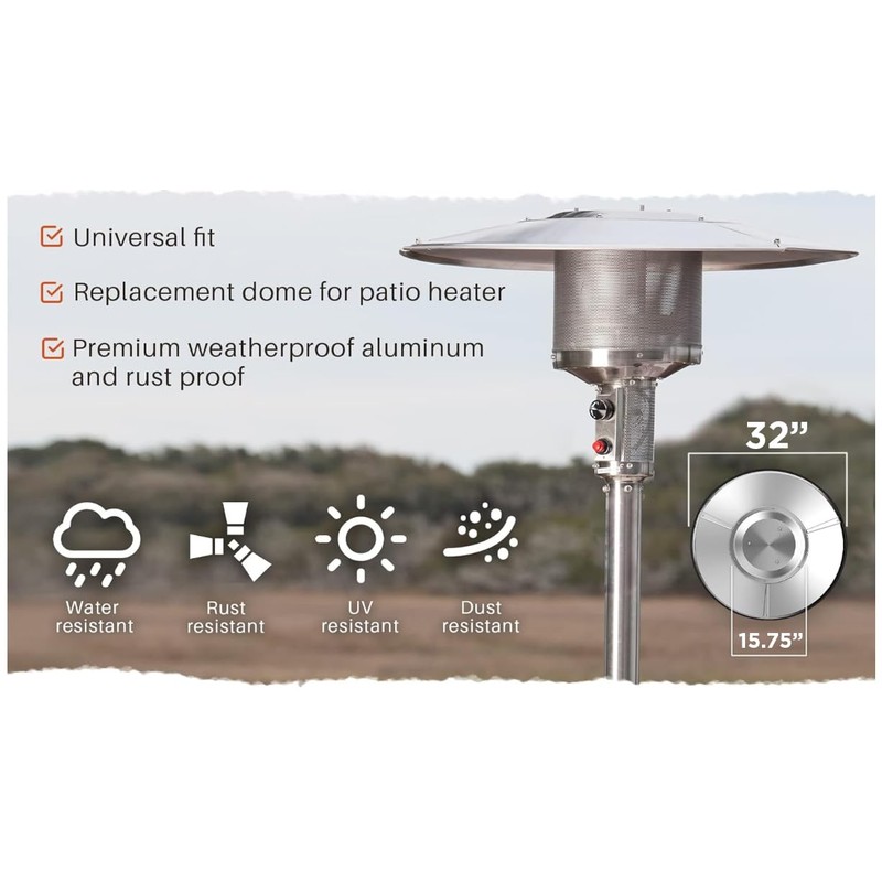 Fire Sense 61956 Patio Heater Premium Weatherproof Aluminum & Dust