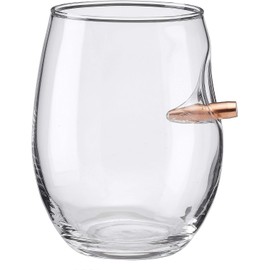 BenShot Bulletproof Wine Glass with real bullet