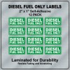 Unbranded DIESEL FUEL ONLY Warning Labels 12 Pack Self Adhesive