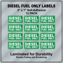 Unbranded DIESEL FUEL ONLY Warning Labels 12 Pack Self Adhesive High Quality Laminated