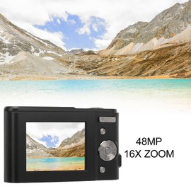 Digital Camera, 1080P 2.4 Inch Display Camera, 16X Zoom Compact Point and Shoot Camera, 48MP Vlogging Camera for Recording Photography, Rechargeable for Teens, Kids