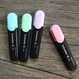 Schneider Highlighter Job Pastel, 1 + 5 mm, Case with 4 Colours, Made in Germany